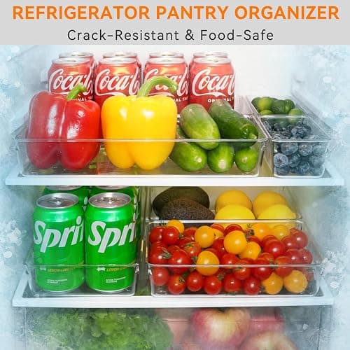 6 Pack Large Clear Plastic Drawer Organizer Trays, Acrylic Kitchen Drawer Organization and Storage Dividers, Non-Slip Storage Bins for Makeup, Kitchen Utensils, Bathroom, Jewelries and Office Desk - 6 Pack - Clear thumbnail 7
