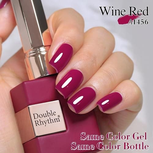 Double Rhythm 15ML Gel Polish Pure Sheer Same Color Same Bottle Soak Off Gel Polish Art Manicure Salon DIY at Home for Women (Wine Red-A1456) thumbnail 5