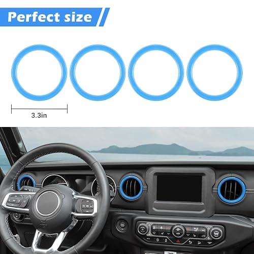 RT-TCZ for Wrangler JL Dash Air Vents Cover Trim Stickers Baby Blue for Jeep Wrangler JL JLU Gladiator JT 2018-2023 Baby Blue Interior Accessories 4pcs - Baby Blue thumbnail 5