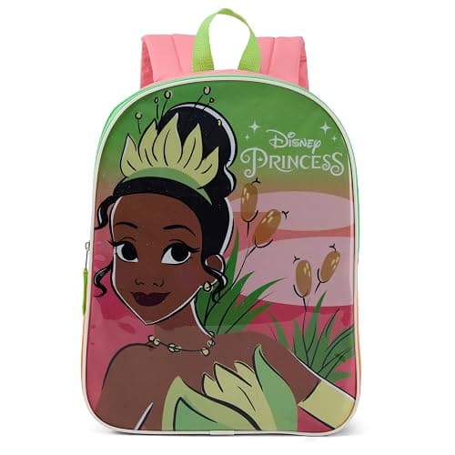 Disney Princess Tiana Backpack for Kids - Cute & Durable Kids Backpack for Girls with Padded Straps & Zip Compartment - Ideal Toddler Bookbag for School & Travel - 15” - Image 1