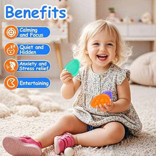 Generic 12 Pcs Fidget Toys Sensory Stone, Multicolor, 1 cm, Stress Relief, Anxiety, Autism, Focus, Sensory, Kids, Teens thumbnail 7
