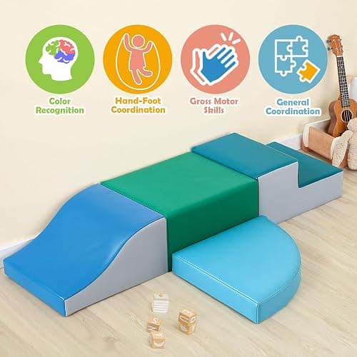 TODIBY 4-Pieces Climbing Toys for Toddlers: PU Leather - Soft Play Climbing for Toddlers - Foam Climbing Blocks for Crawling and Sliding Indoor Playground for Kids thumbnail 3
