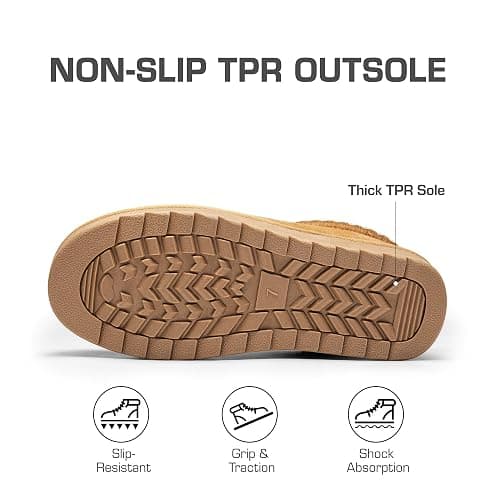 DREAM PAIRS Women's Fuzzy Cozy Slippers Genuine Suede Indoor Outdoor Fluffy Home Comfy Winter Slip On Cute Warm Memory Foam Furry Shoes FuzzyEasy - 9 - Chestnut thumbnail 4
