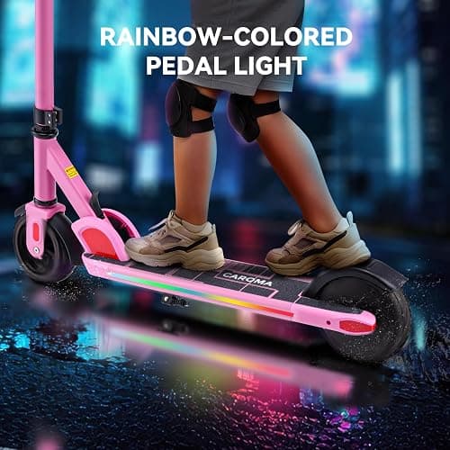 Caroma Electric Scooter for Kids Ages 6-14, 150W/180W Motor,10 MPH Max Speed & 7 Miles,Adjustable Height & Speed,Colorful Lights,LED Display,Foldable Kids Electric Scooter 132 Lbs Max Load thumbnail 8