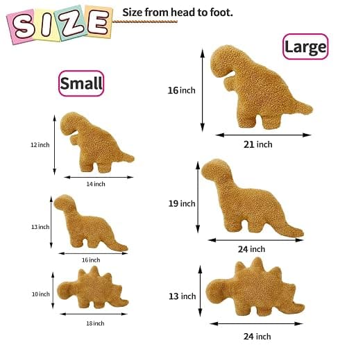 Isaacalyx Dino Nugget Pillow, 24 inch Large Soft Dinosaur Nuggets Pillow for Birthday Gifts, Dinosaur Theme Party Decorations (Stegosaurus,Large) thumbnail 3