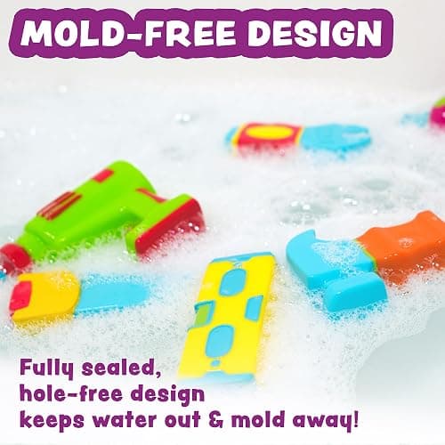 Tub Works® Tools™ Mold Free Bath Toys, 6 Pack | Sealed, No Hole Bath Toys Design Keeps Moisture Out | Soft, Squeezable & Float on Water | Easy-Grip Baby & Toddler Bathtub Toys | Great for Baby Pools thumbnail 5