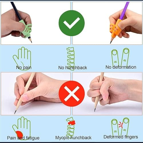 JustBlanks 20 Pcs Pencil Grips for Kids Handwriting - Pencil Holder for Kids, Pencil Grippers Writing Tool, Writing Posture Correction Tools for Toddlers, Preschoolers Special Needs for Classroom thumbnail 4
