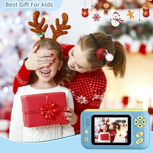 Makolle Camera for Kids, Toddler Volging Cameras Age 3-8 Christmas Birthday Gifts for Boys and Girls 3-12 Year Old Boys Digital Camcorder for Video Portable Kids Selfie Camera with 32GB SD Card Blue thumbnail 5