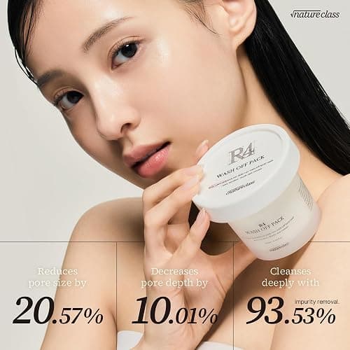 NATURECLASS R4 Rice Wash Off Facial Mask – 4-in-1 Korean Skin Care, Pore Refining, Gentle Exfoliating, Hydrating, Smooth Texture, Rice Ferment & Enzyme, Soft Cream Wash-Off, 3.38 fl oz thumbnail 3