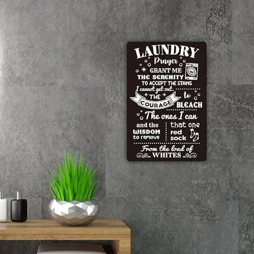 Funny Laundry Room Quote Metal Tin Sign Wall Decor, Laundry Prayer Grant Me the Serenity to Accept Laundry Room Sign for Home Decor Gifts thumbnail 2