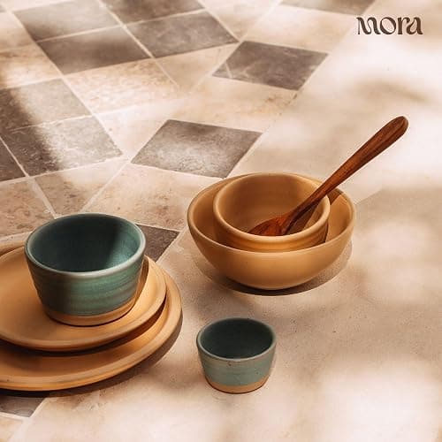 Mora Mini Ramekins Set of 4, 8oz Ceramic Pottery Baking Dishes - Iris thumbnail 2