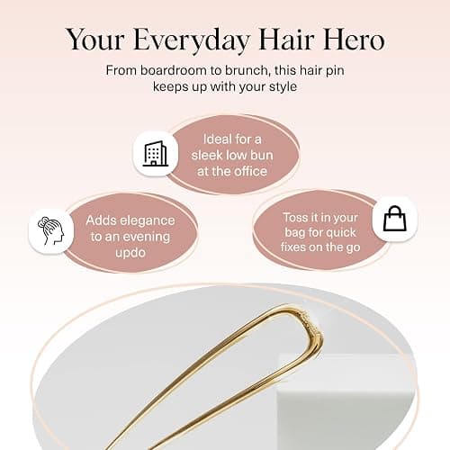 Kitsch French Hair Pins for Women – Elegant & Durable Metal Hair Fork for Updos, Chignon, Bun & Twist Hairstyles, Secure Hold All Day, Comfortable Fit | Ideal Gifts for Women- Gold, 1pc thumbnail 6