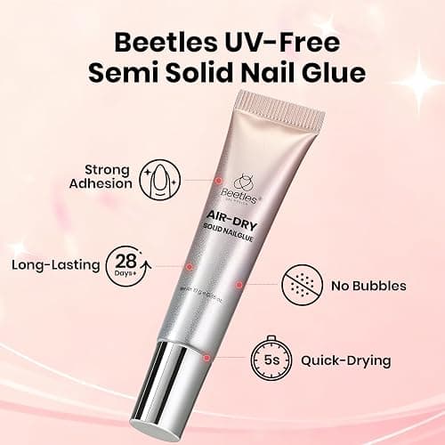 Beetles Super Strong Nail Glue 10g for Press On Nails, No UV Lamp Needed | Quick Drying, Long Lasting, Easy Control Semi Solid Nail Glue for False Acrylic Nails thumbnail 2