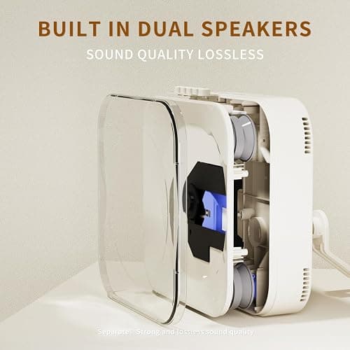 Portable CD Player with Transparent Lid, Speakers, Bluetooth, USB Port thumbnail 5
