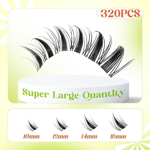 Fonoid Lash Clusters 320 Pcs Manga Lash Clusters 10-16mm Eyelash Clusters C Curl Cluster Eyelash Extensions Soft Comfortable Individual Lashes For DIY At Home（Manga A1) thumbnail 4