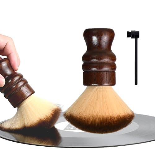 2-in-1 Vinyl Record Cleaning Kit with Stylus Brush - Anti Static Soft Record Cleaning Kit for Albums Record Players - Retro Wooden Handle Record Brush - High Density Microfiber Bristles Vinyl Brush - Image 1