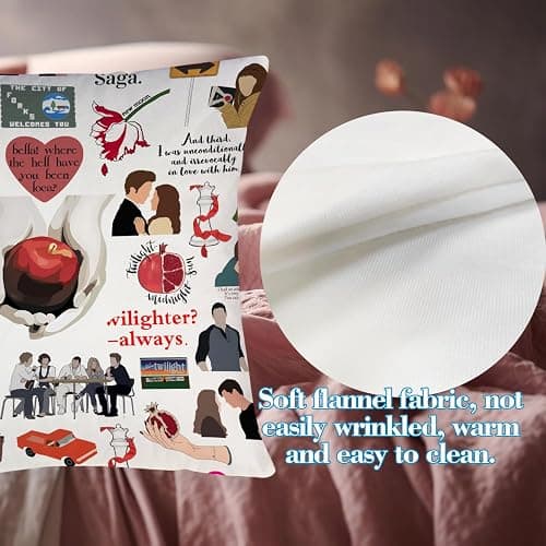 RBAFAO Movie Inspired Gifts Edward Girl Gift Forks Washington Gift Vampire Lover Pillow Cover City of Forks Gifts, Pillow Covers Cushion Cover Sofa Home Decor thumbnail 4