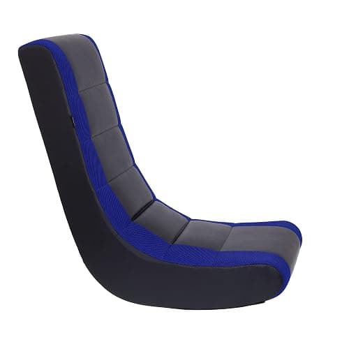 The Crew Furniture Classic Video Rocker Gaming Chair, for Kids and Teens, PU Faux Leather & Polyester Mesh, Black/Blue thumbnail 8