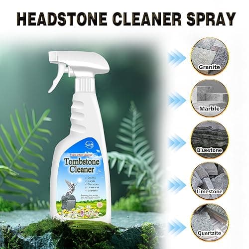 SnowLily Headstone & Stone Renewer — Formulated to Clear Moss & Stains from Granite, Quartz, Tile & Slate | Includes Tool Kit | 16.9 FL OZ thumbnail 2