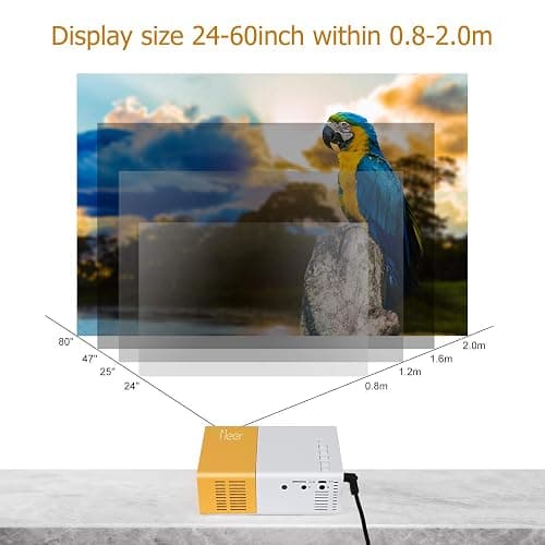 Mini Projector, Meer Portable Pico Full Color LED LCD Video Projector for Children Present, Video TV Movie, Party Game, Outdoor Entertainment with HDMI USB AV Interfaces and Remote Control thumbnail 7