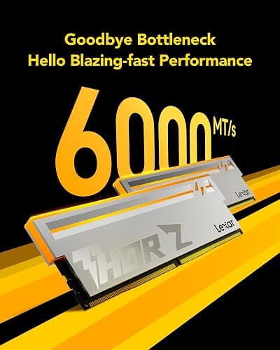 Lexar Thor Z Series RGB DDR5 RAM 32GB Kit (2x16GB) 6000 MHz, DRAM 288-Pin UDIMM Desktop, PC High-Performance Gaming Computer Memory for Intel XMP 3.0/AMD Expo, PMIC/On-die ECC/1.35V thumbnail 2