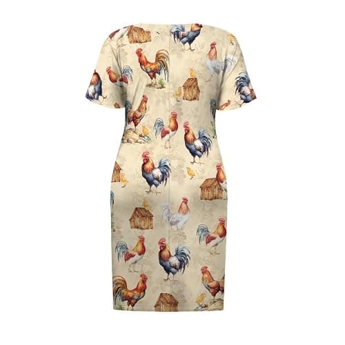 Biyejit Womens Plus Size Short Sleeve V Neck T-Shirt Dress with Pockets Casual Loose T-Shirt Dress for Beach Vacation thumbnail 5