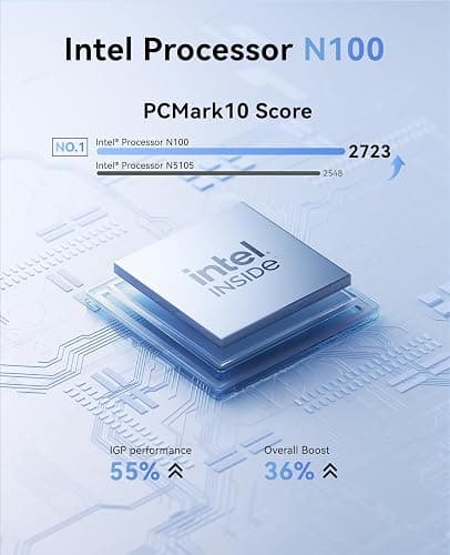 KAMRUI N100 Mini PC, Desktop Computer with 12GB LPDDR5 4800MHz RAM 256GB M.2 SSD, 4K Micro PC with Ethernet, 2 HDMI, 4 USB-A, Small PC Support WiFi/BT for Office, Home, Business thumbnail 5