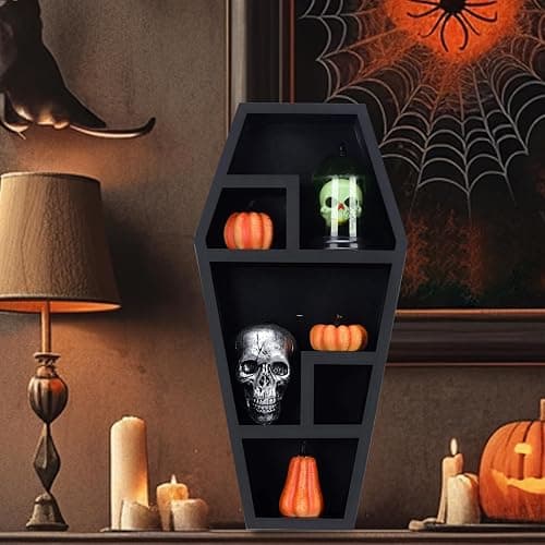 Siopob Large Coffin Shelf | Gothic Floating Coffin Shelves,Creative Bookshelf Floating Shelves, Gothic Furniture, Spooky - Decor for -Halloween thumbnail 7