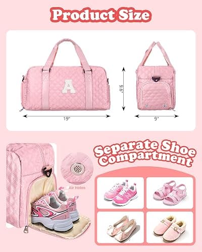 Elilier Christmas Gifts for Women Teen Girls, Travel Duffle Bag: Personalized Weekender Dance Cheer bag Sports for Girl, Gymnastics Bags, Stocking Stuffers Birthday Gifts for Women Girls Kids Teens thumbnail 6