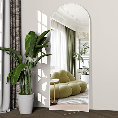 NEUWEABY Full Length Mirror 58"x18" Arch Floor Mirror with Stand Arched Mirror Full Body Mirror White Standing Hanging or Leaning Against Wall for Bedroom Entry, Bedroom, Living Room thumbnail 3