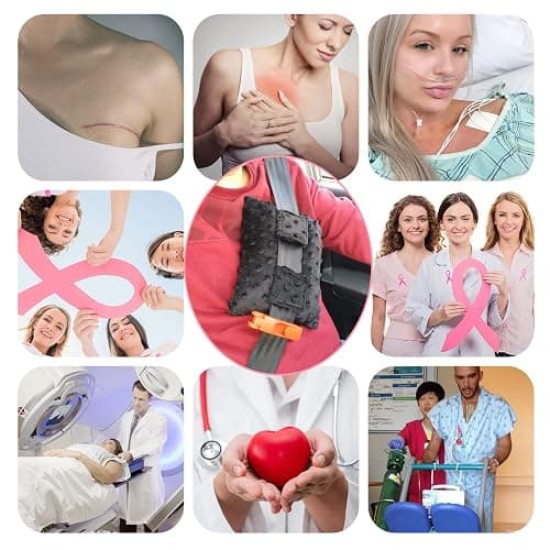BNRendles Pacemaker Pillow Chemo Port Pillows for Mastectomy, Open Heart Surgery Recovery Gifts Breast Cancer Bypass Post Surgery Cushion, Minky Dot Black thumbnail 7