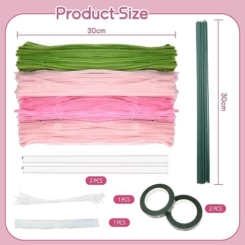 Lnopever 400PCS Pipe Cleaners Set, Diy Fil Chenille, 5 Couleurs Avec Fil Floral, Un Cadeau Pour Les Adultes Et Les Amateurs D'Artisanat thumbnail 2