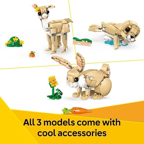 LEGO Creator 3 in 1 Cute Bunny Toy - Building Toy Set with 3 Build Options, Bunny, Seal, or Llama - Animal Figures for Kids, Girls and Boys, Ages 8+ - Gift Idea for Birthdays - 31162 thumbnail 4