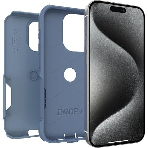 OtterBox iPhone 15 Pro (Only) Commuter Series Case - Crisp Denim (Blue), Slim & Tough, Pocket-Friendly, with Port Protection thumbnail 4