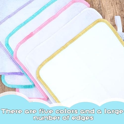 VAIPI 100 Pack Flannel Cloth Baby Wipes with Dispenser Reusable Baby Wipes Washable Natural Soft and Skin-Friendly Cloth Wipes Reusable Tissues Hand Washcloth for Cloth Diapers 8x8 Inch - White thumbnail 7