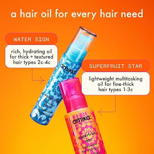 amika superfruit star lightweight hair styling + heat defense oil | heat protection, strengthen + reduce breakage, smooth frizz, add glossy shine | for all hair types thumbnail 8