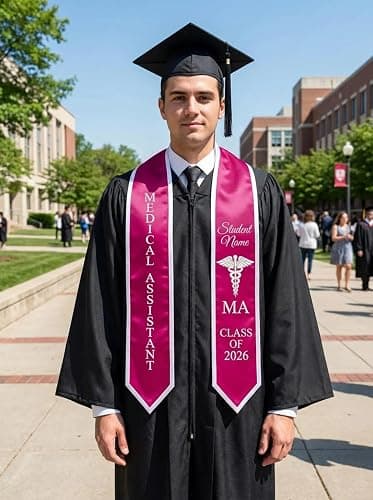 Chillever Personalized Medical Assistant Stole Custom Name MA Graduation Sash Class 2026 Gift Healthcare Graduate Ceremony thumbnail 3