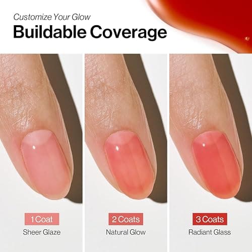 ohora 2-in-1 Sheer Nail Polish & Strengthener(Cherry) | Tinted Nail Concealer | Nail Hardener for Weak, Damaged Nails | Nail Care Polish with Glossy Finish | Glazed-Syrup Formula, 15 mL thumbnail 6