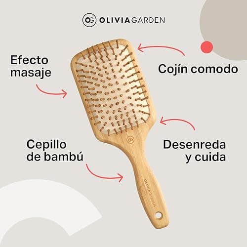 Olivia Garden Bamboo Touch Detangle Massage - Cepillo de Bambú Ecológico para Desenredado Suave y Masaje del Cuero Cabelludo thumbnail 7