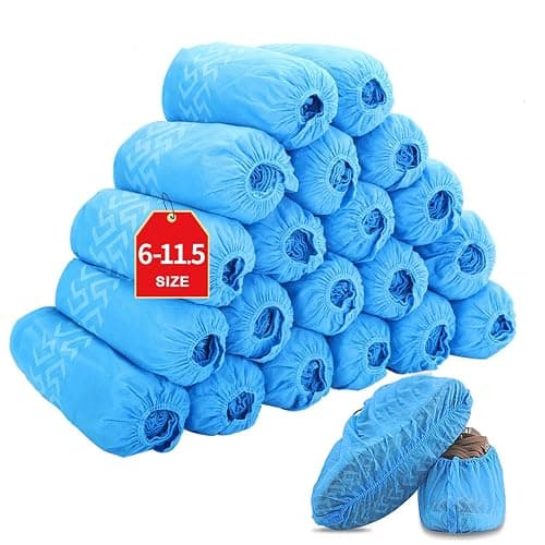 Shoe Covers Disposable 200 Pack (100 Pairs) | Non-Slip, Durable, Indoor | Protect Your Home, Floors and Shoes - Image 1