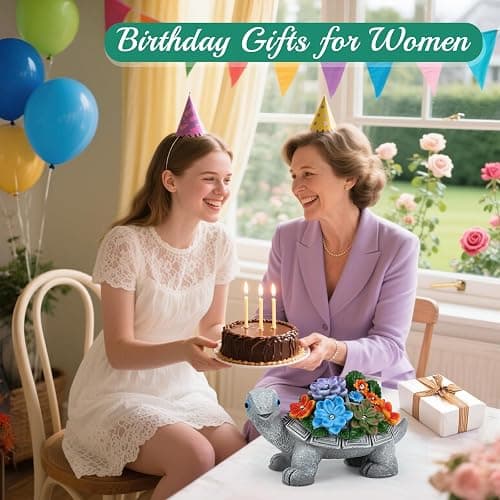 Linkax Birthday Gifts for Women Mom Grandma, Turtle Statue Solar Lights Outdoor Garden Decor for Outside Yard Patio Porch Fall Home, Gardening House Warming Gifts New Home, Grandparents Day Presents - Turtle thumbnail 3