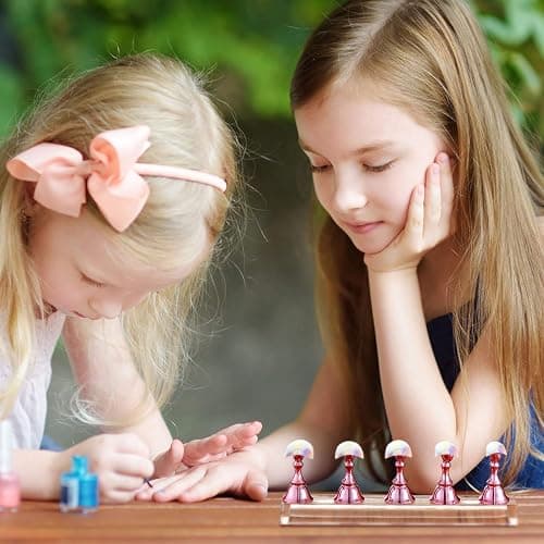 Blulu 2 Sets Nail Stand for Press on Acrylic Nails Display Practice Magnetic Fake Nail Holder for Painting Nails for False Fingernail Manicure Tool Home DIY Salon Supplies(Pink) thumbnail 5