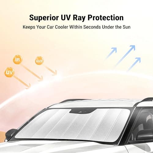 EcoNour Accordion Foldable Windshield Sun Shade Fit for Mazda CX_5 2017-2024 2025 2026 Sunshade, Front Car Window Shades Sun Visor, Blocks UV Rays & Heat, Car Accessories thumbnail 6