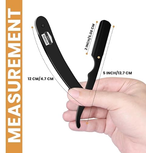 Utopia Care Professional Straight Razor for Men, Barber Straight Edge Razor Safety with 100 Pack Blades, Black thumbnail 2
