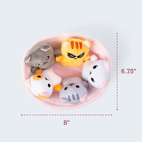 WHAT DO YOU MEME? Emotional Support Kitties by Relatable, Cuddly Stuffed Animals and Toys, Squishy Toys and Plushies, Great Ideas for Loved Ones of All Ages, Includes 5 Plushies with Carrying Basket thumbnail 2