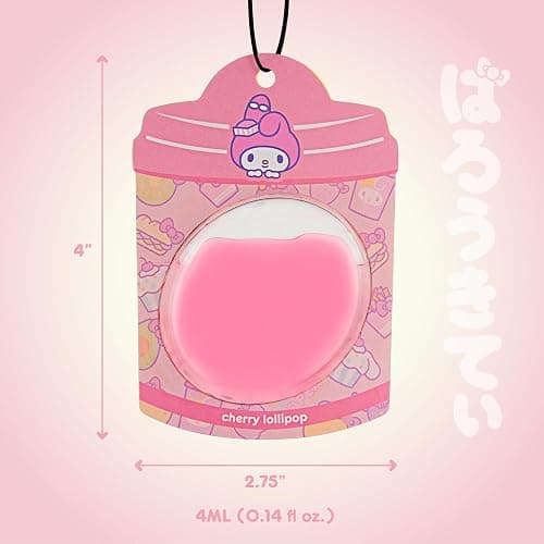 Hello Kitty and Friends Car Air Freshener (My Melody - Cherry Lollipop) Hanging Gel Area Deodorizer, Long-Lasting Car Scents Air Freshener, Cute Automotive Sanrio Accessories Decor, 2-Pack thumbnail 3