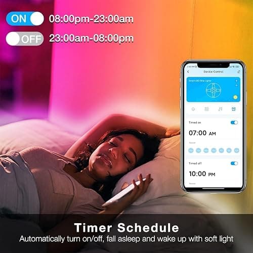 DAYBETTER Smart WiFi Led Lights, 50 FT RGB Led Strip Lights Compatible with Alexa and Google Assistant, App Voice Remote Control Music Sync Color ChangingLED Strip Lighting for Bedroom Room Decor thumbnail 5
