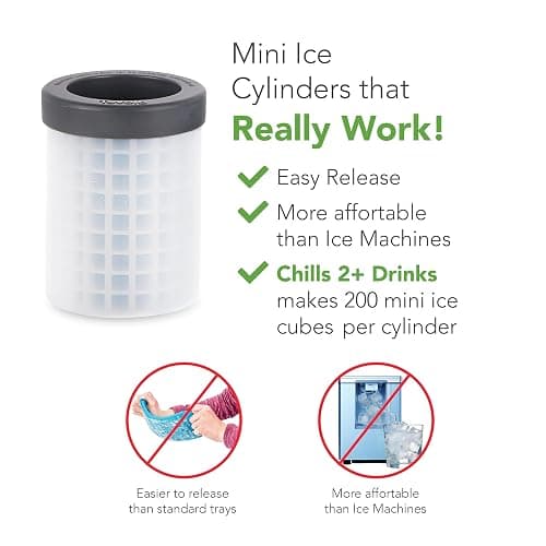 Tovolo Mini Ice Cylinder Squeeze Release Pack of 2 Mini Nugget Ice Maker 200 Cubes Per Mold, BPA Free Dishwasher Safe Compact Mini Ice Cube Cylinder Silicone Molds Compact Design Apartment Essentials  thumbnail 5