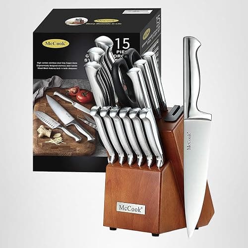 McCook® Knife Sets, German Stainless Steel Kitchen Knife Block Sets with Built-in Sharpener thumbnail 9