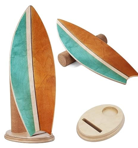 Balance Board Indoor Surfboard Surf Style Home Fitness with Wheel for Exercise, Athletic Training and Board Sports - Fun Workout Equipment For Balance, Stability and Improving Core Strength thumbnail 8